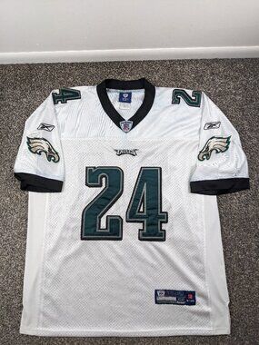 Vintage 2004 Philadelphia Eagles Sheldon Brown #24 Jersey Reebok White Mens 52